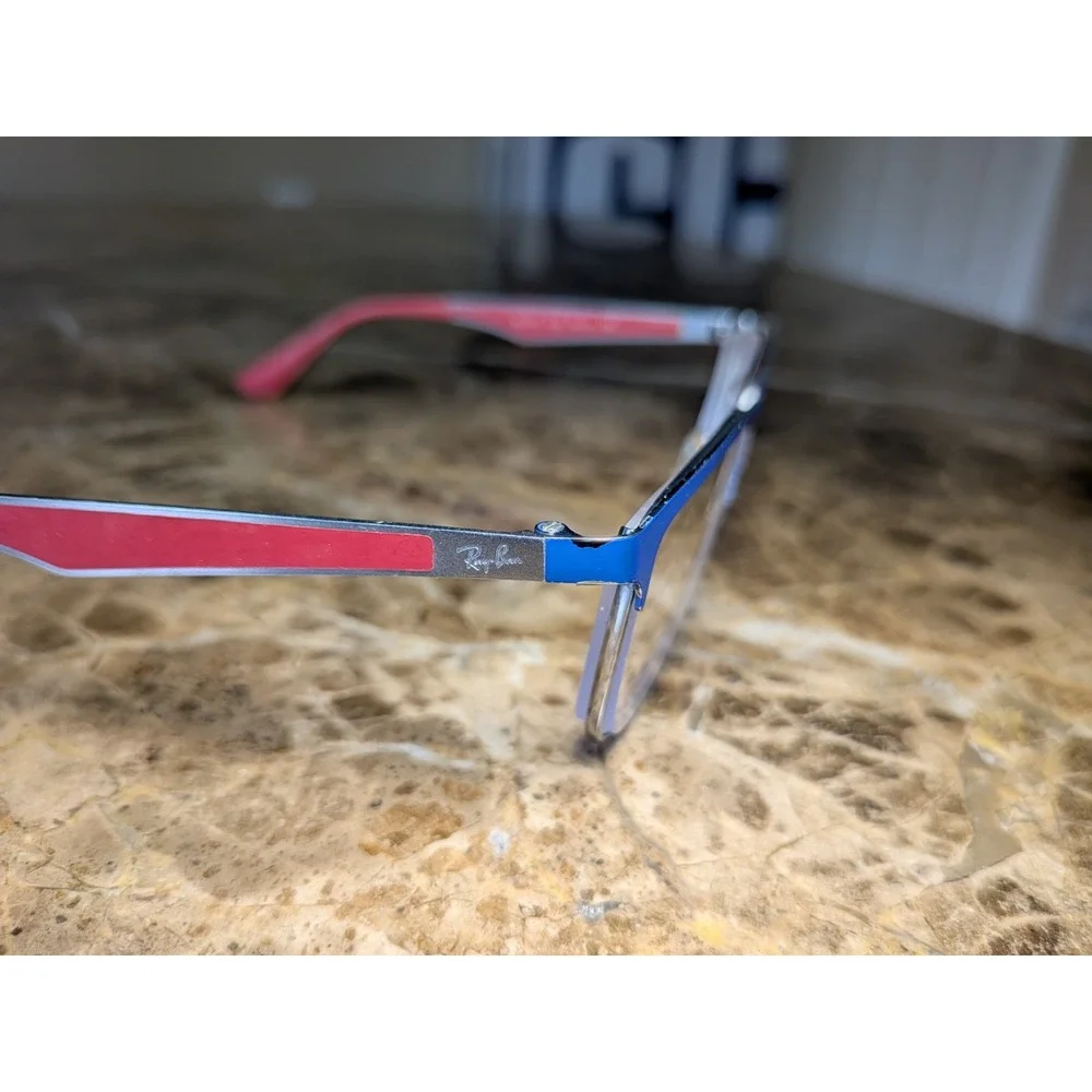 RAY-BAN JR‎ RB1052 4057 Blue Silver/Red Eyeglasses Frame 49-15-130